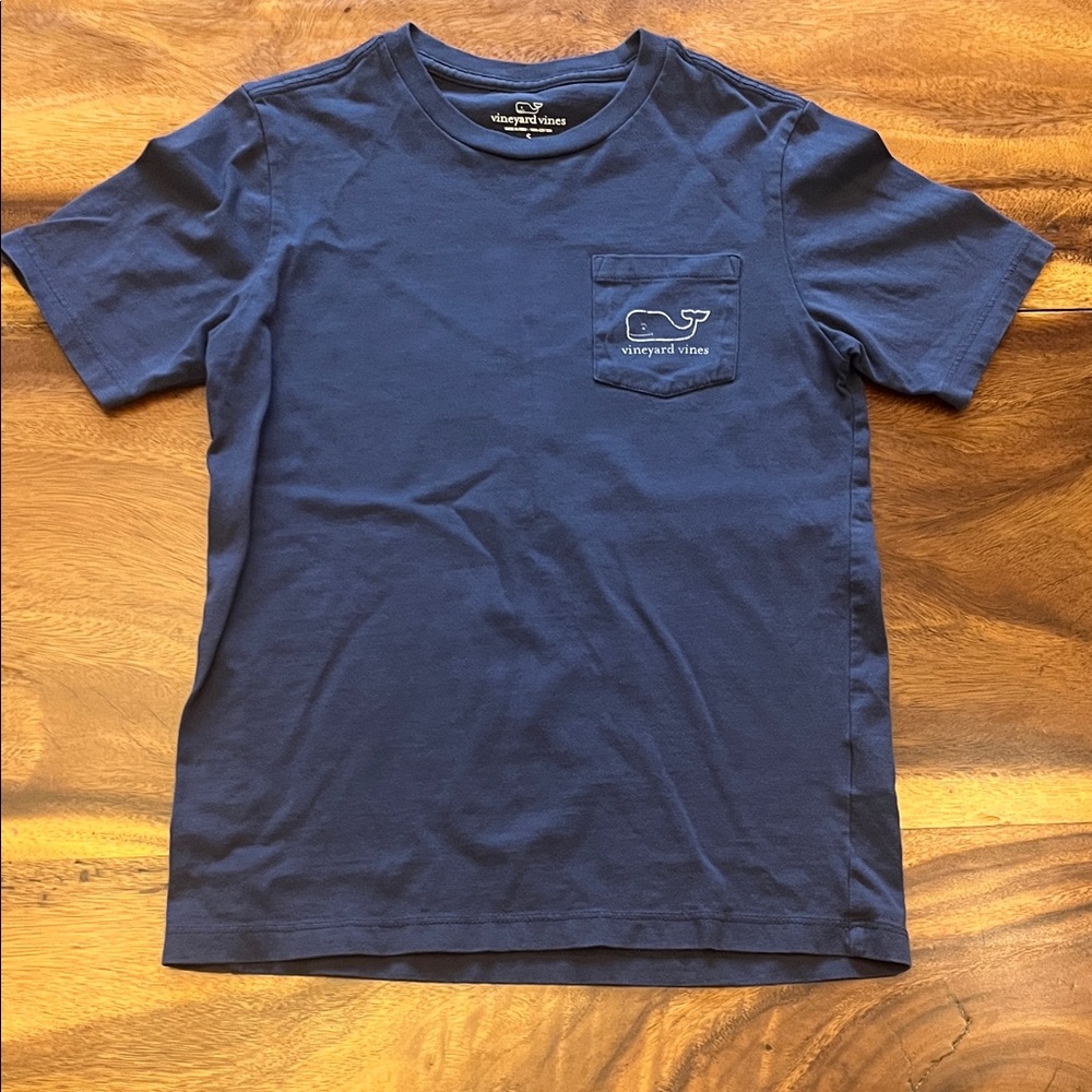 Vineyard Vines Navy Pocket Tee with Whale Logo